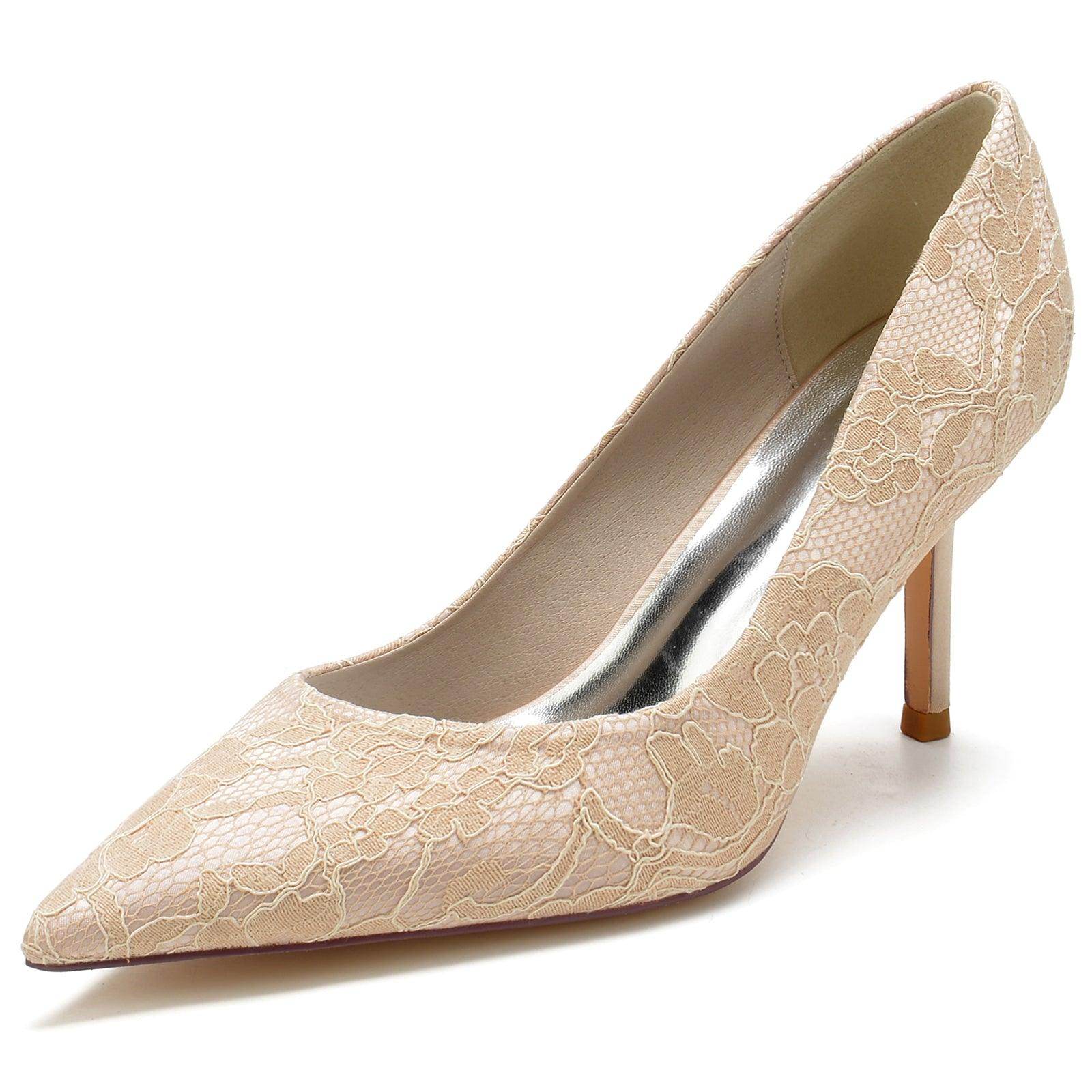 Stiletto Heel 8.5cm Silk-Like Lace Shoes CK0153 - COCOMELODY